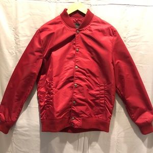 Red bomber jacket
